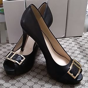 Womens Nine West Celestine Leather Dress Pump